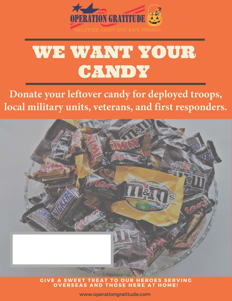 donate leftover candy flyer
